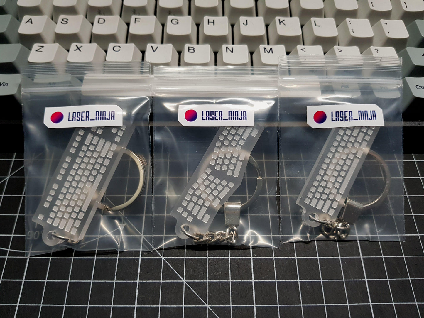 Laser Ninja Keychains and Stands